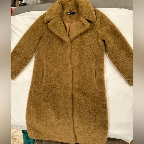 Zara Women's Brown Teddy Jacket - Picture 4 of 5